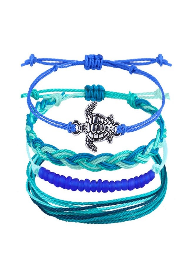 SCRDPRAD Bohemian Handmade Waterproof Colorful String Ocean Surfer Beaded Sunflower Turtle Adjustable Braided Rope Summer Beach Friendship Boho Bracelets Jewelry for Women-2