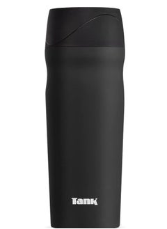 Spaceshoop Tank Stainless Steel Tumbler 450mL, 360° Push Button Lid, Up to 6HRs Hot, Black 