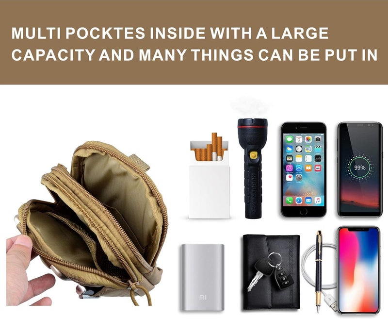 DOUNTO Tactical Waist Pouch EDC Molle Waist Bag Belt Phone Pouch Holster Purse Carrying Pouch for Smartphone, Tools - Image 5