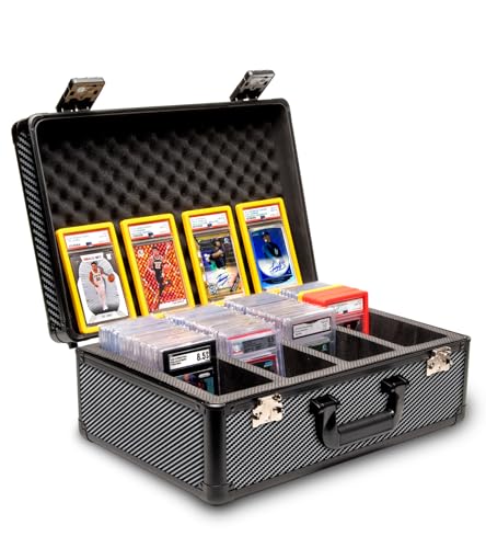 Panopply SLAB ARMOR FUSION 4 Row Graded Card Storage Box PSA Card Slab Case For Graded cards Hold 160 Slab Graded Card Case PSA Slab Box Graded Card Storage Sports Baseball Card Collector Gifts CARBON FIBER - Image 1