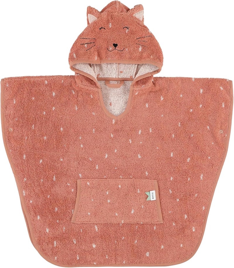 Trixie Hooded Poncho for Kids - Mrs Cat - Soft Organic Cotton - Image 1