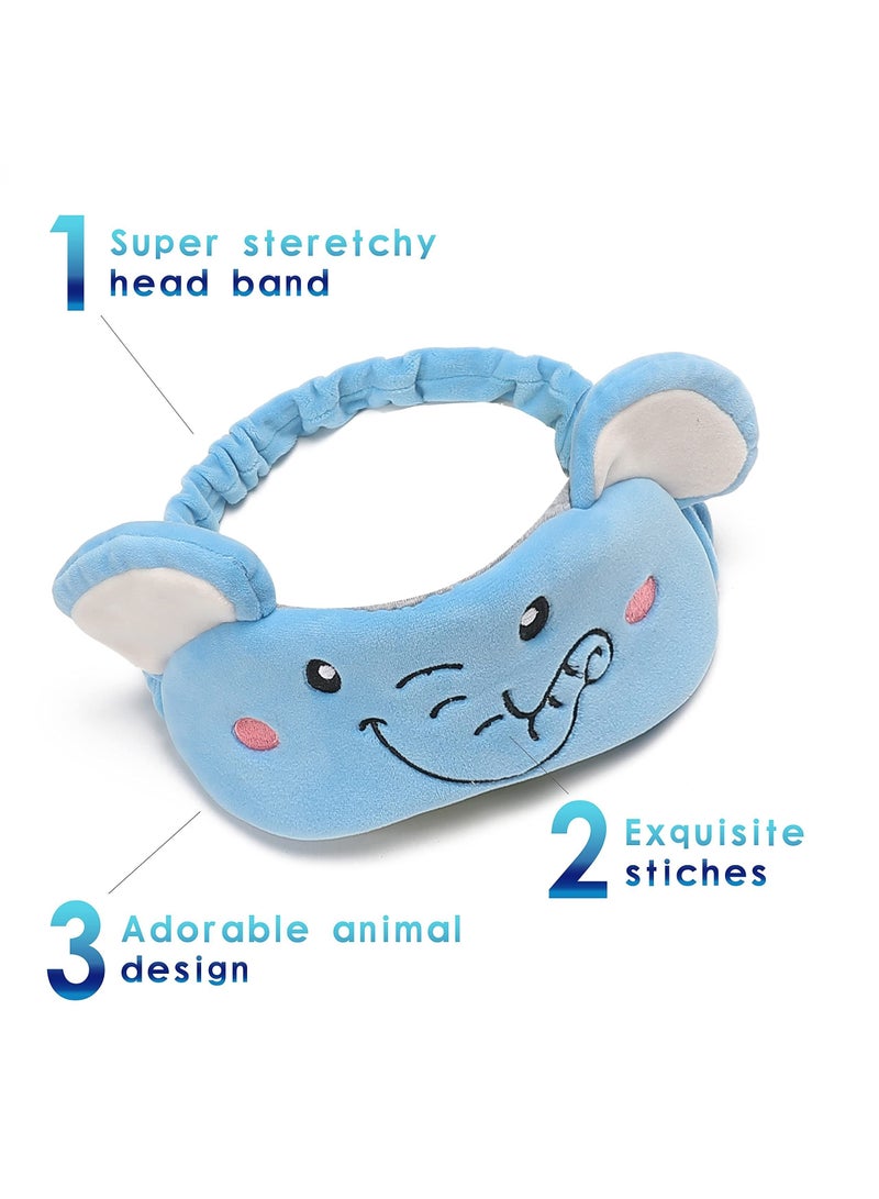 SYOSI Travel Pillow for Kids and Adults, Lovely Animal Memory Foam Neck Pillow with Soft Fleece Cover and Eye Mask Set, Airplane Pillow Travel Kit with Drawstring Organizer Bag, Machine Washable (Elephant)  - Image 4