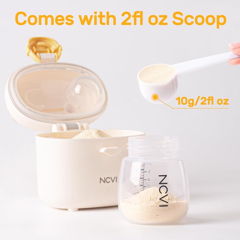 Termichy Baby Formula Dispenser, Portable Milk Powder Dispenser Container with Carry Handle and Scoop for Travel Outdoor Activities with Baby Infant, 8.8OZ, 0.55LB, 250g (Sheep, White) - Image 4