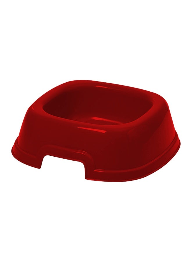 Geoplast Georplast Mon Ami Large Square Plastic Pet Bowl Red 26x26x8.5 cm for Dogs & Cats - Image 1