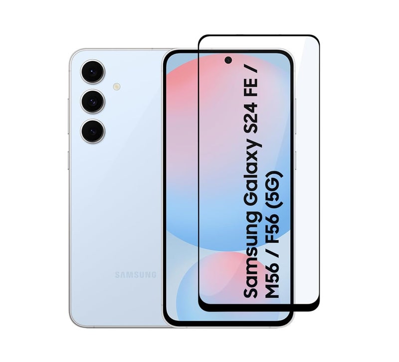 Cedo Tempered Glass for Samsung Galaxy S24 FE / M56 / F56 (5G) | Screen Protector Full HD Quality Tempered Glass Anti-Scratch Edge to Edge Coverage with Easy Installation Kit (Black) - Image 1
