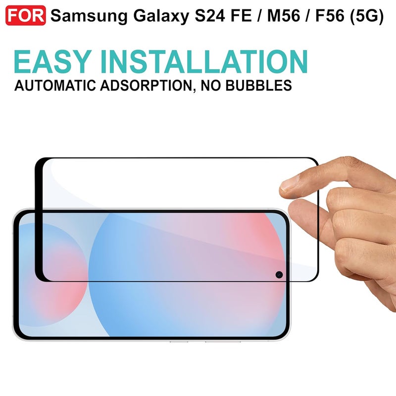 Cedo Tempered Glass for Samsung Galaxy S24 FE / M56 / F56 (5G) | Screen Protector Full HD Quality Tempered Glass Anti-Scratch Edge to Edge Coverage with Easy Installation Kit (Black) - Image 5