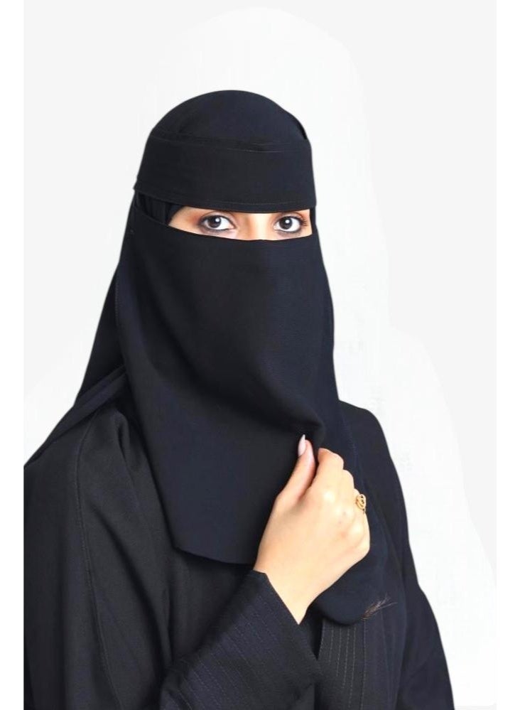بهنس 2 نقاب طويل مطاط مايل مقاس 12 انش مقوى – نقاب بدون اسم نسائي مطاطي معزز بقماش ناعم وعالي الجودة، حجاب شرعي للوجه مريح وخفيف على البشرة، مقاوم للانزلاق، قابل للغسل، مثالي للاستخدام اليومي والمناسبات - Image 1