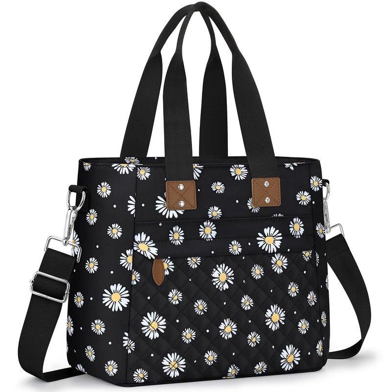 Capolo Insulated Lunch Box for School - Large Thermal Lunch Bag Women with Removable Shoulder Strap, Reusable Lunch Cooler Tote Bags Purse for Adults Work, Picnic, Hiking, Beach, Travel, LargeDaisy - Image 1