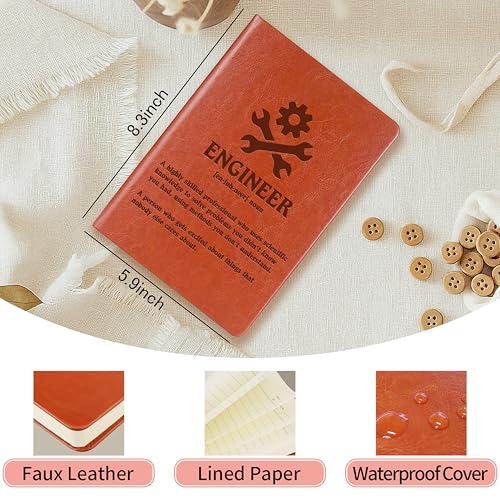 WHLBHG Engineer Gift Engineer Definition Leather Journal Notebook New Licensed Passer Gift Engineering Student Gift Mechanical Engineer Writing Diary (Engineer Definition) - Image 2