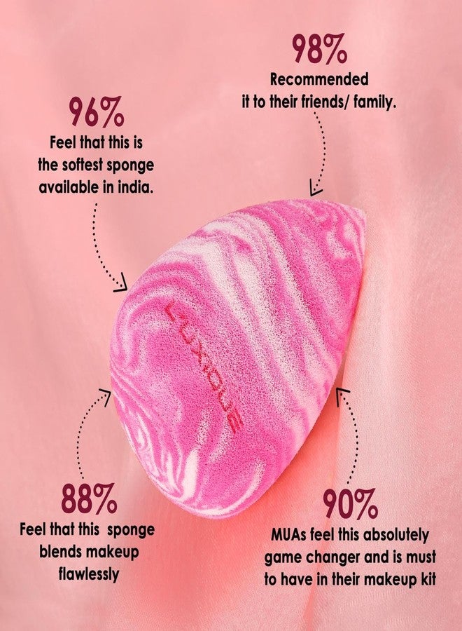 LUXIQUE Luxe Beauty Blender Pink | Latex-Free Makeup Sponge for Foundation, Concealer, and Blending | Unisex Beauty Tool for Smooth Finish | Soft, Reusable Sponge Applicator - Image 4
