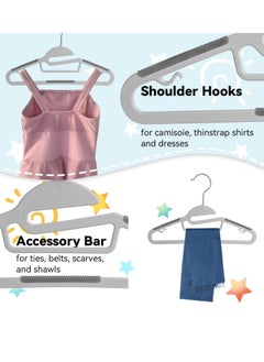 Red Dot Gift 50 Pack of Non-Slip Kids Hangers, Plastic Hangers, S-Slide 12″ (30cm) with 360° Swivel Hook Space Saving for Children Closet.  - Image 5