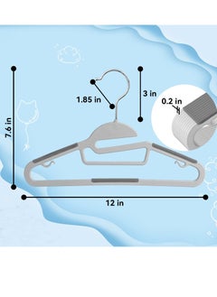 Red Dot Gift 50 Pack of Non-Slip Kids Hangers, Plastic Hangers, S-Slide 12″ (30cm) with 360° Swivel Hook Space Saving for Children Closet.  - Image 3