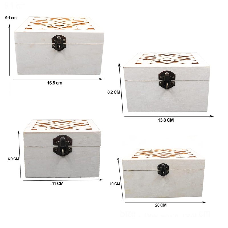 Jades Lydia Wooden Gift Box or Trousseau set of 4 - Image 2