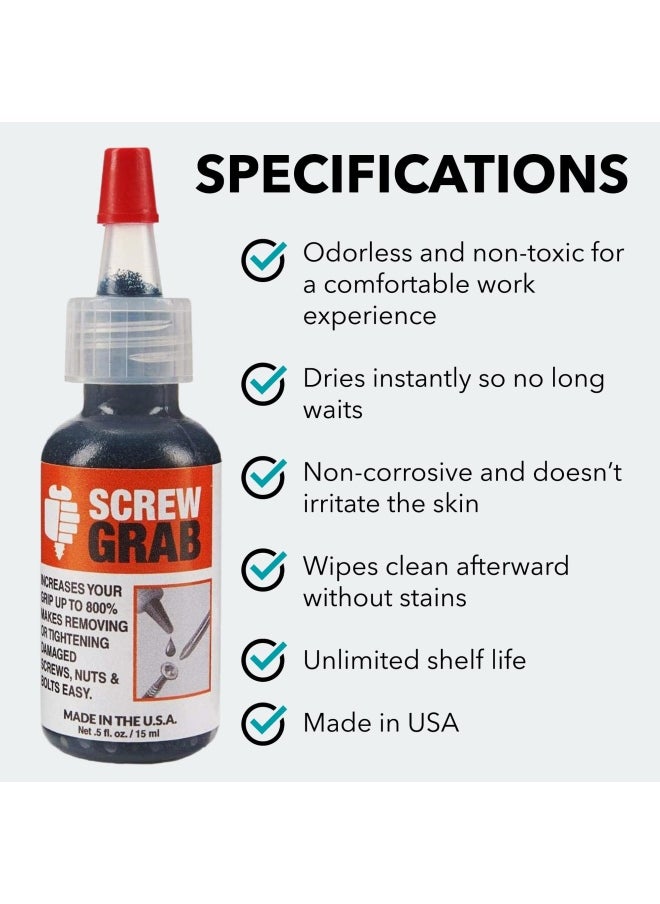 Generic - Solder It Screw Grab 05 Oz Quick Dry Liquid Paste Stripped Screw Remover Screw Extractor Set In A Bottle Anti Seize Compound Creates Up To 800 Positive Grip Home Improvement Essential - Image 1