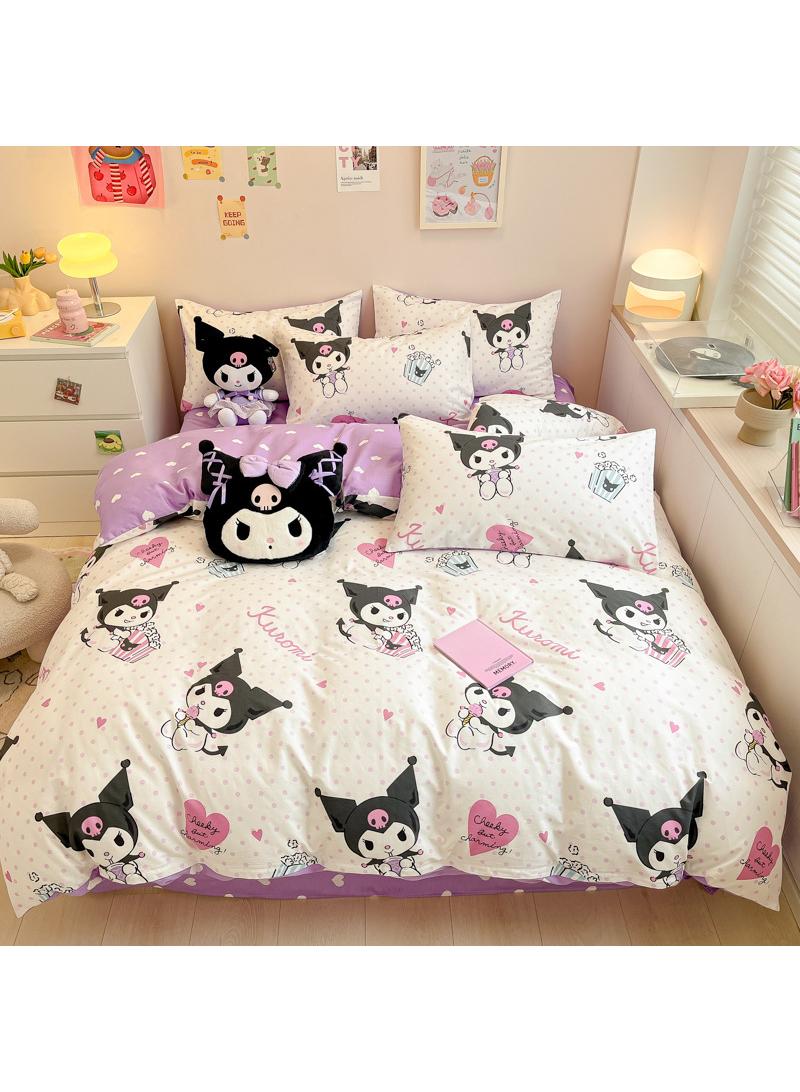 4-Piece Kuromi Cotton Comfortable Set Bed Sheet Set Children'S Day Gift Birthday Gift 200X230cm  - Image 1
