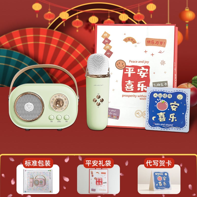 Microphone Bluetooth Audio With Microphone Singing Audio All-In-One Gift Custom Outdoor Portable Karaoke Speaker - Image 1