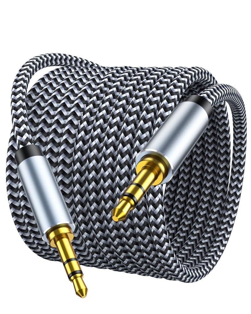 MORELECS Aux Cord 4ft, 3.5mm Audio Cable - Nylon Braided Aux Cable 3.5mm Male to Male AUX Cord for Car, Headphones, Home Stereos, Speaker - Image 1