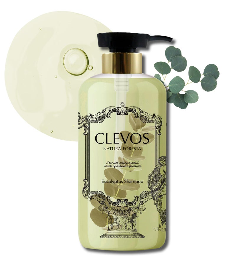 Clevos Natura Foresta Natural Organic Hair Shampoo 17.92 Fl Oz for Dry, Sensitive, Itchy Scalp Type - Pleasant Eucalyptus Scent - Reduce Dandruff Sulfate-free - Natural - Vegan - Cruelty Free - Image 1