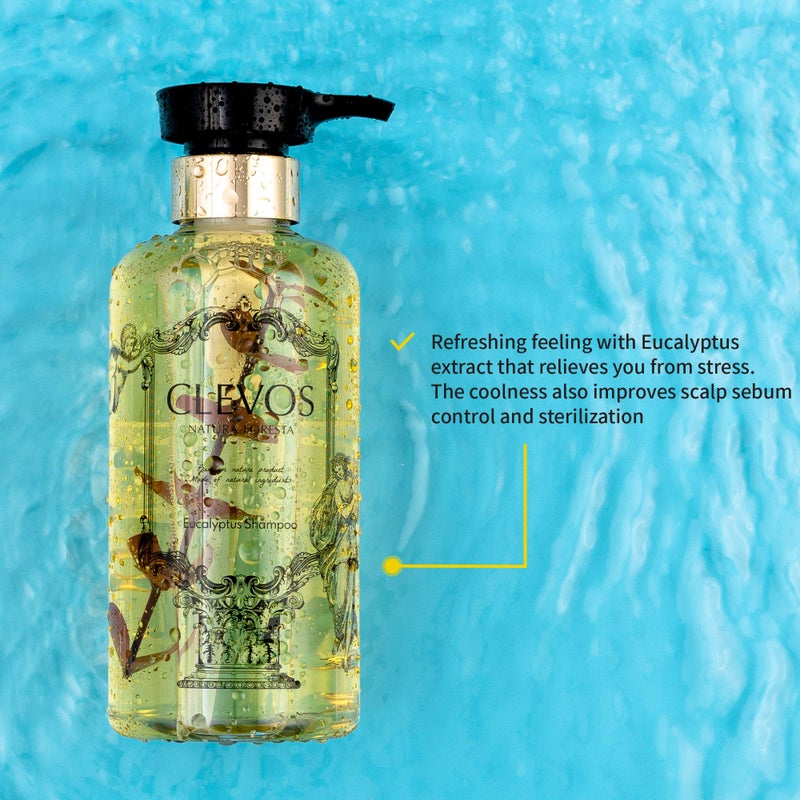 Clevos Natura Foresta Natural Organic Hair Shampoo 17.92 Fl Oz for Dry, Sensitive, Itchy Scalp Type - Pleasant Eucalyptus Scent - Reduce Dandruff Sulfate-free - Natural - Vegan - Cruelty Free - Image 3