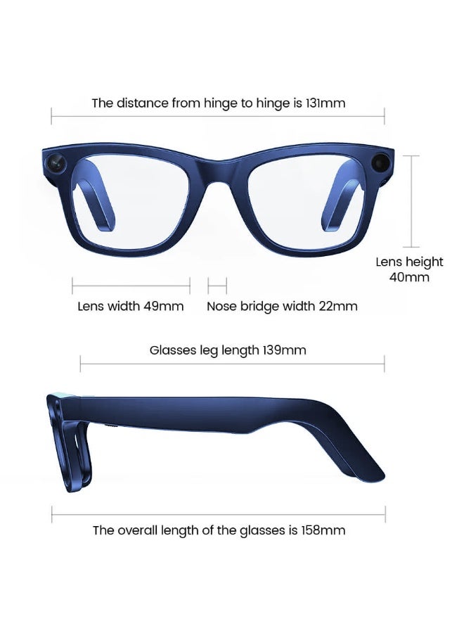 AI Smart Glasses with 8MP Camera, Real-Time Translation, Wireless Calls, Bluetooth and Wi-Fi Transfer, Android Compatible Design for Travel, Work, and Daily Hands-Free Use - Image 5