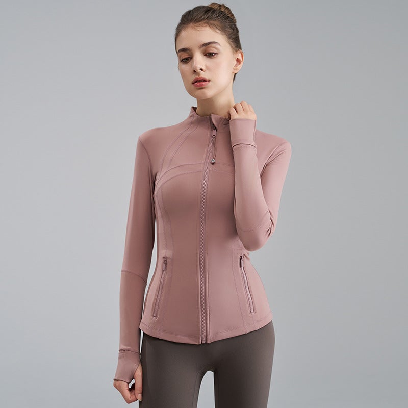 Nariele Lulu High-Neck Slim Yoga Top with Thumbholes Twilight Rose Twilight Rose