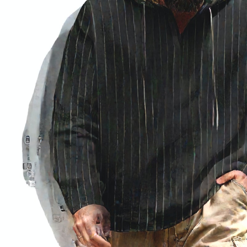 Men's Linen Button Hooded Long Sleeve Striped Sweatshirt - Image 1