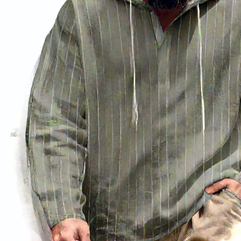 Men's Linen Button Hooded Long Sleeve Striped Sweatshirt - Image 2