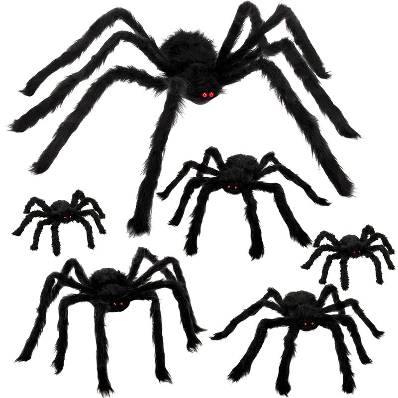 Colovis 6 Pcs Halloween Spider Decorations Realistic Large Scary Spider Decoration for Home Giant Spiders Props for Indoor Outdoor Party Decorations
