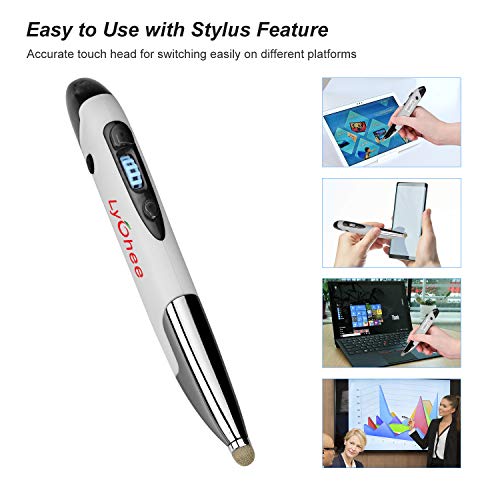lychee Pocket Pen Mouse Rechargeable, Left/Right-Handed Optical Ergonomic Mouse with Bluetooth and Stylus Function (Grey) - Image 4