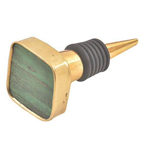 Indian-Shelf IndianShelf Vocalforlocal Handmade Bone Square Air Tight Wine Bottle Stopper (3.55 cm, Green, 1 Piece) - Image 1