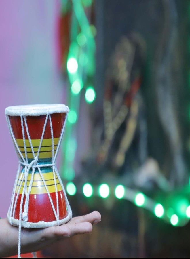 ANACOS 12cm Damroo Shiva Damru Classical Indian Folk Dumroo Musical Instrument Damaru - Image 4