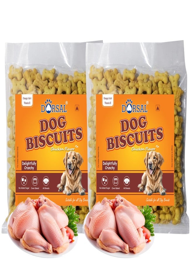 Dorsal Real Chicken Dog Biscuit 2kg (1kg + 1kg) Combo Offer - Image 1