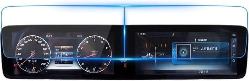 SATIS Premium Tempered Glass Screen Protector for Mercedes-Benz A/CLA/B/GLB/EQC (2019-2025) - 9H Hardness, Anti-Glare, Anti-Fingerprint for MBUX Dual 10.25” Touchscreens - Image 1