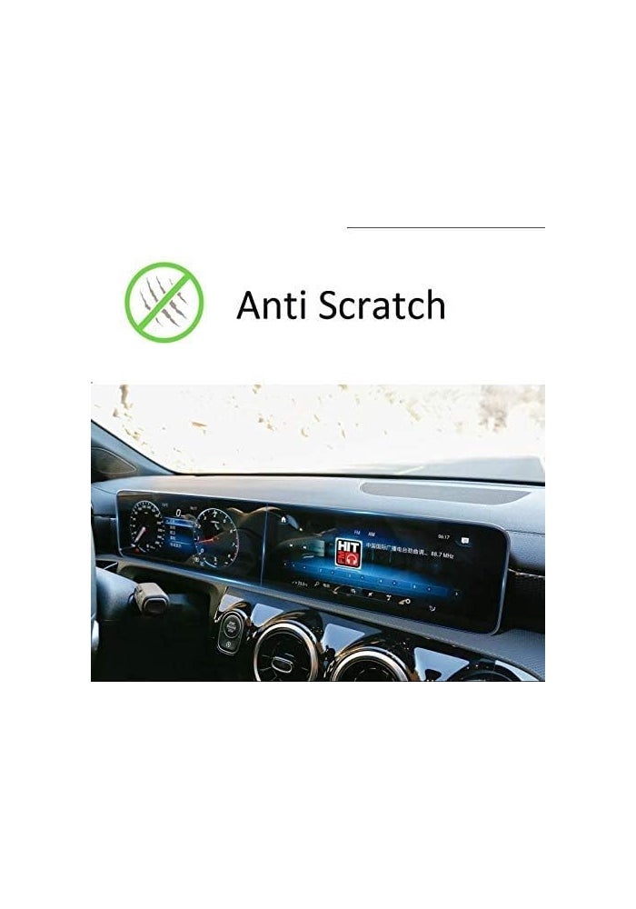 SATIS Premium Tempered Glass Screen Protector for Mercedes-Benz A/CLA/B/GLB/EQC (2019-2025) - 9H Hardness, Anti-Glare, Anti-Fingerprint for MBUX Dual 10.25” Touchscreens - Image 3