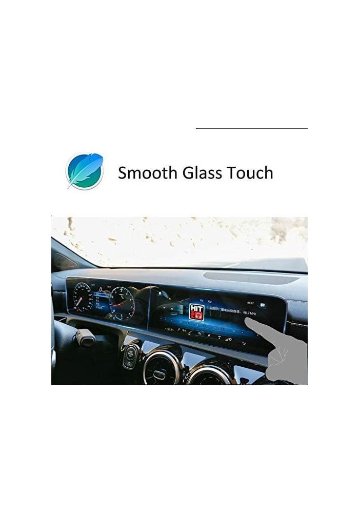 SATIS Premium Tempered Glass Screen Protector for Mercedes-Benz A/CLA/B/GLB/EQC (2019-2025) - 9H Hardness, Anti-Glare, Anti-Fingerprint for MBUX Dual 10.25” Touchscreens - Image 2