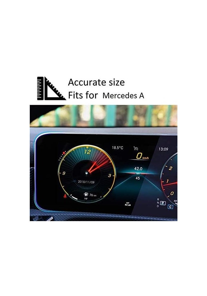 SATIS Premium Tempered Glass Screen Protector for Mercedes-Benz A/CLA/B/GLB/EQC (2019-2025) - 9H Hardness, Anti-Glare, Anti-Fingerprint for MBUX Dual 10.25” Touchscreens - Image 4