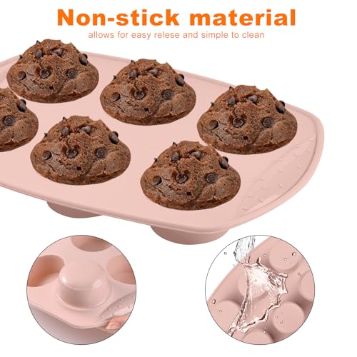 FunSiltasy Silicone Muffin Cup Mold High Temperature Baking Tool Nordic Wind Circle shaped Silicone Cake Mold - Nordic pink - Image 2