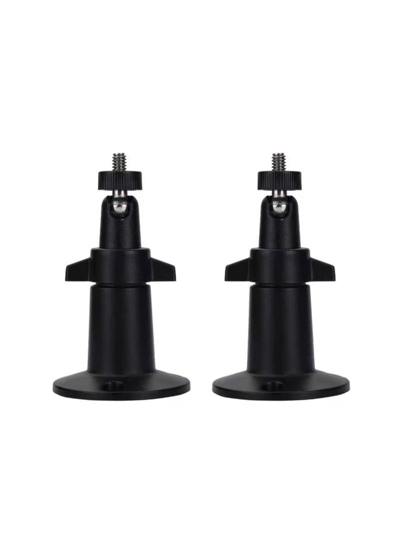 Captaintech 2-pack Camera Bracket, Rust Resistant Waterproof Security Wall Mount Bracket, Adjustable Indoor/outdoor Security Metal Wall Mount Bracket Compatible with Various Standard 1/4 Mount Cameras (black) - Image 1