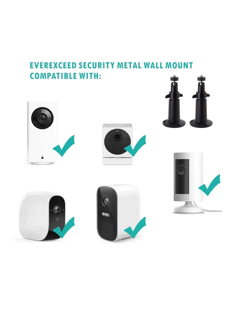 Captaintech 2-pack Camera Bracket, Rust Resistant Waterproof Security Wall Mount Bracket, Adjustable Indoor/outdoor Security Metal Wall Mount Bracket Compatible with Various Standard 1/4 Mount Cameras (black) - Image 5