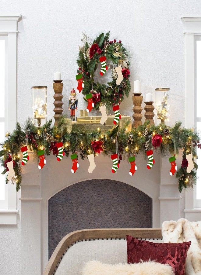 ARTIBETTER 50pcs Wooden Stocking Cutouts Unfinished Christmas Ornaments Hanging Pendant Stocking for DIY Crafts Decoration, Tree Ornaments - Image 5