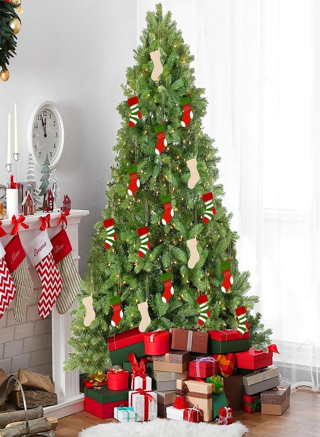 ARTIBETTER 50pcs Wooden Stocking Cutouts Unfinished Christmas Ornaments Hanging Pendant Stocking for DIY Crafts Decoration, Tree Ornaments - Image 4