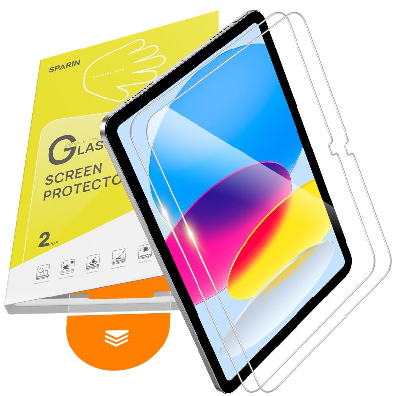 SPARIN Screen Protector for iPad A16 11 inch 11th/10th Generation 10.9 Inch (2025/2022), Tempered Glass with Auto Application Tray for iPad 11/10 Gen, Easy Installation, Case Friendly, 2 Pack - Image 1
