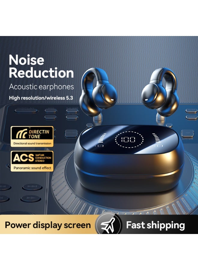 M47 Ear Clip Type Bone Conduction Bluetooth Earphones Non In Ear Sports Digital Display Long Range Earphones - Image 4