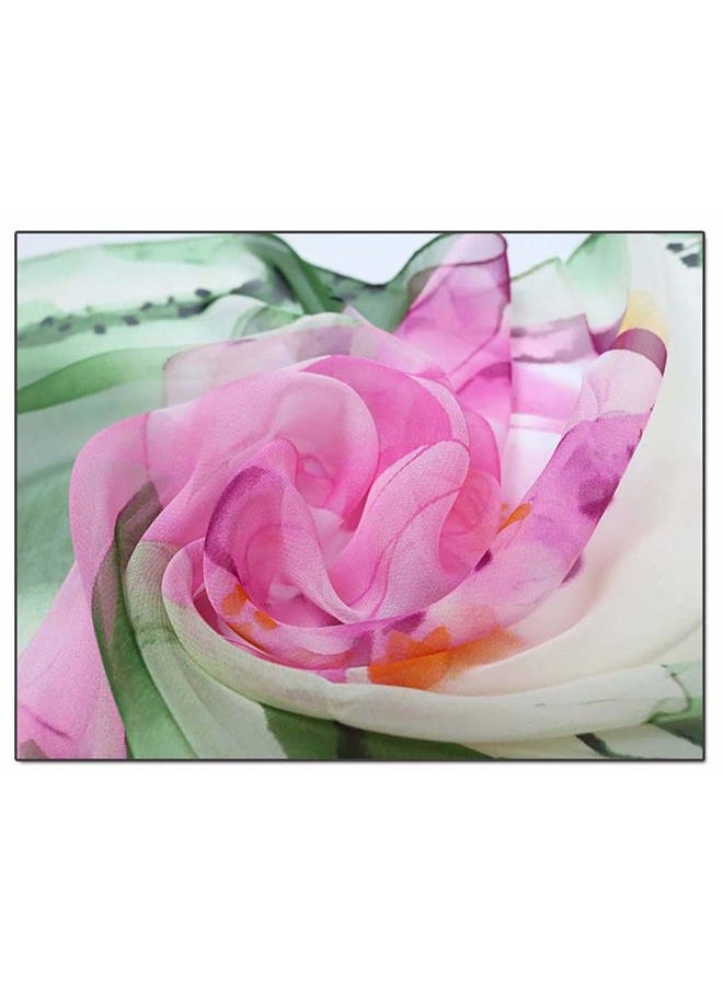 Acotavie Scarfs for Women Lightweight Print Floral Pattern Scarf Fashion Scarves Sunscreen Wraps Shawls (Lotus&Green) - Image 5