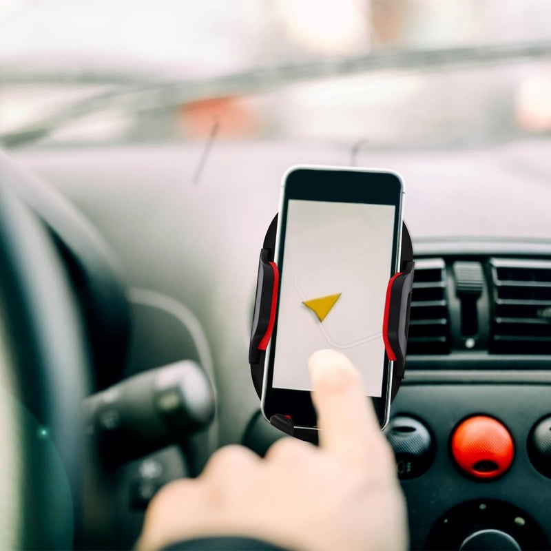 Universal Magnetic Car Phone Holder With Air Vent Mount And Suction Cup Adjustable For Navigation Hands Free Driving Red - Image 5