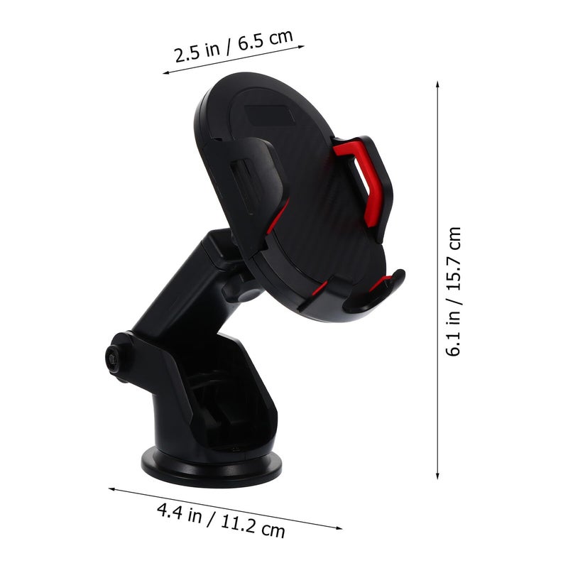 Universal Magnetic Car Phone Holder With Air Vent Mount And Suction Cup Adjustable For Navigation Hands Free Driving Red - Image 3