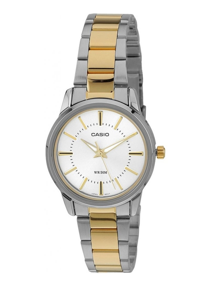كاسيو ساعة كاسيو للسيدات بعرض تناظري ومنومات بيضاء - LTP-1303SG-7AVDF - Image 1