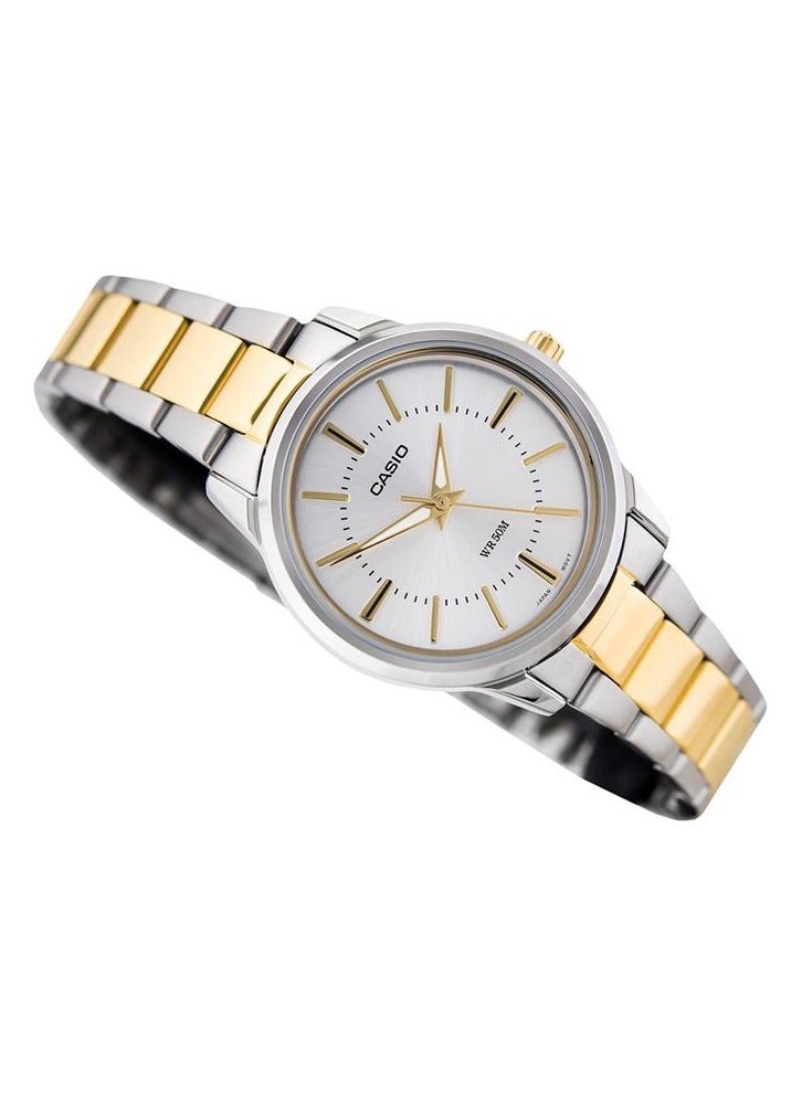 كاسيو ساعة كاسيو للسيدات بعرض تناظري ومنومات بيضاء - LTP-1303SG-7AVDF - Image 2