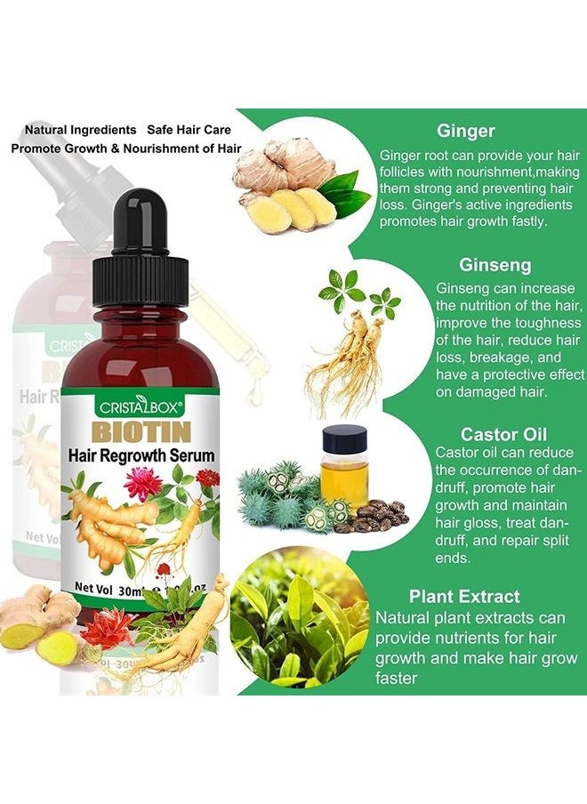 Cristalbox - 5 PACK Ginger Oil for Hair Growth,Hair Growth Serum,Biotin Hair Growth Oil,Hair Growth Ginger Serum for Men and Women,Hair Growth Treatment,Hair Loss Treatment,Promotes Thicker,Growth Hair - Image 1