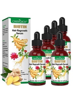 5 PACK Ginger Oil for Hair Growth,Hair Growth Serum,Biotin Hair Growth Oil,Hair Growth Ginger Serum for Men and Women,Hair Growth Treatment,Hair Loss Treatment,Promotes Thicker,Growth Hair